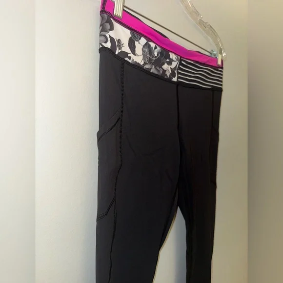 LULULEMON Speed Tight *Brushed Interlock Black Quilt Reflect Ruched Leg pants 8✨ - Picture 8 of 14